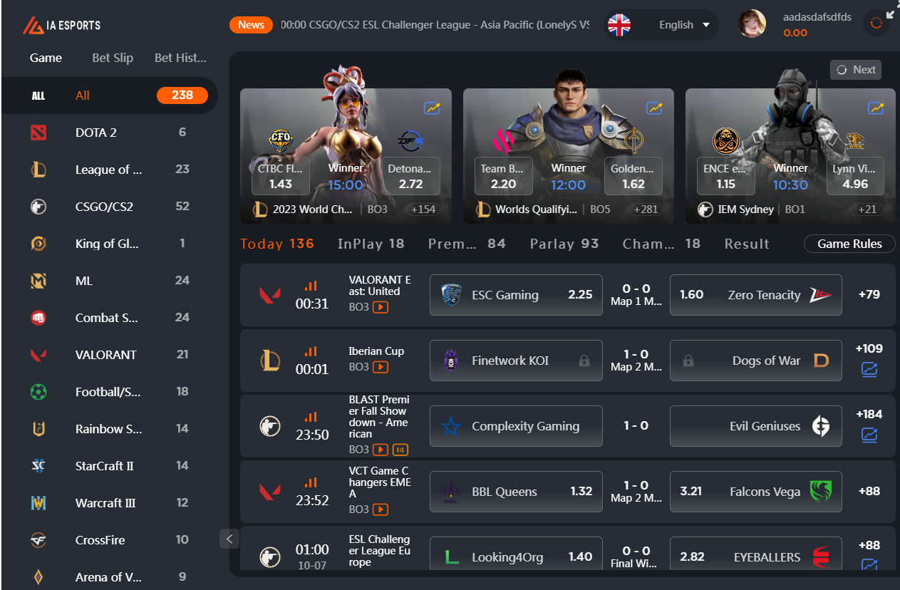 e sport sportsbook